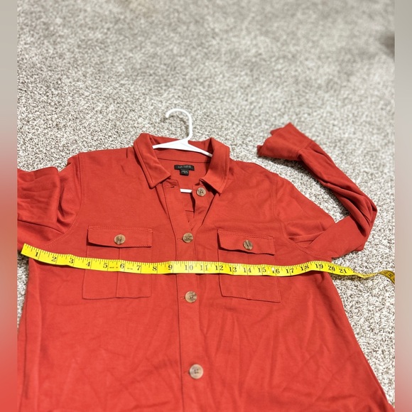 J Jill Wearever Collection Button Shacket Burnt Orange Collared Women’s Medium - Picture 5 of 10